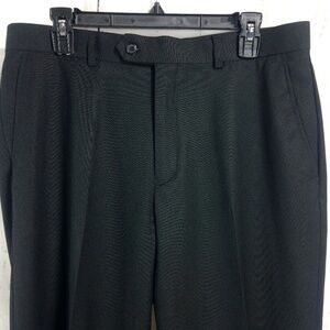 Lineage Men's Black Dress Pants 34x29 Flat Front